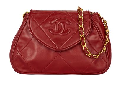 Chanel Small Cross Body Bag, &pound;1,500, Handbags, Red, Leather, Front view